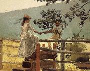 Winslow Homer On the ladder oil painting on canvas